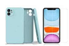 Coque Silicone Pour iPhone 12 / iPhone 12 Pro Couleur Bleu Protection Objectif