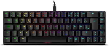 Ozone Gaming Mini Tactical Keyboard -OZTACTICALDE- Clavier mécanique sans pavé numérique, Bluetooth, commutateurs Outemu Red, éclairage LED RGB, Silencieux, layout Allemand, Noir