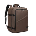 Kono Sac a Dos Cabine pour Easyjet Bagage à Main Avion 45x36x20 Sac de Voyage Sac a Dos Ordinateur Portable per Femme e Homme, Marron