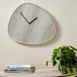 Grey Wooden Wall Clock Minimalist Teardrop Kitchen Clock Wooden