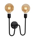 Belid Regal Duo Vegglampe E27 Sort Ledning med Bryter