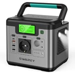 SWAREY Générateur Electrique Portable 518Wh Batterie Externe 220V Super Silencieux Sortir AC/USB/Type-C/QC 3.0 (S500(500W))