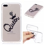Qiaogle Téléphone Coque - Soft TPU Silicone Housse Coque Etui Case Cover pour Apple iPhone 7 Plus / iPhone 8 Plus (5.5 Pouce) - LF24 / Queen