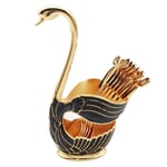 1X(Elegant Swan Style Coffee Dessert Spoon Set-European Fruit Scoop Holder9882