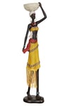 Gilde Figurine décorative Moderne Sculpture Femme - Décoration Africaine en résine - Style Africain - Hauteur 46 cm