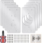 8 Pièces Plaque Reparation Charniere Porte, Reparation Charniere Porte Placard Kit avec 48 Vis, Réparation Charnière Meuble pour Armoire/Placard