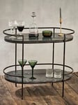 Nkuku Karoko Oval Marble Drinks Table, Black