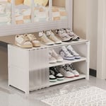 Banc à chaussures, organisateur de chaussures à 3 niveaux pour le rangement sous le lit de l'entrée, étagère à chaussures, étagères à chaussures