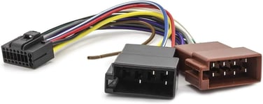 Câble Adaptateur Faisceau Adaptateur fiche ISO Radio Compatible avec autoradio JVC/Kenwood 16 Pin 22x10 mm