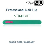 Double Sided Nail File Straight Green 100/180 GRIT Professional Emery Board UK