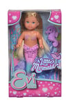 Simba 105733424 - Evi Love Little Mermaid, 2 assortis, un seul article sera livré, Evi en tant que sirène, nageoire caudale mobile, avec hippocampe, poupée à habiller de 12 cm, à partir de 3 ans