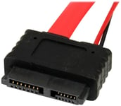 Startech.Com 20In Slimline Sata To Sata With Lp4 Power Cable Adapter - Slim Sata Adapter - Slimline Adapter - Slim Sata To Sata (Slsataf20) - Sata-Kabel - Serial Ata 150/300/600 - Smal Sata (Hona) Till Sata, 4-Stifts Intern Ström (12V) - 50.8 Cm - R