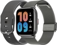 Rainbow Nano - Montre Connectée Homme Amoled 1.83"" Gris - Appel Bluetooth/Sans Fil & Capteurs Santé - Modes Sport Avec Coach - 2 Bracelets Métal & Gomme - Mini, Légère & Étanche -[Dzb131557]