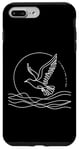 Coque pour iPhone 7 Plus/8 Plus Line Art Oiseau et ornithologue Mouette à dos noir