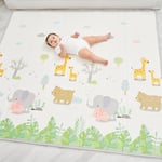 Tapis de Jeu pour Enfant Bebe 150x180x1cm Tapis de Sol XXL en Mousse Epais Pliable Reversible - Tapis d'éveil pour Bébé - Tapis de Motricité Favorisant Le Développement Sensoriel Cadeau bébé