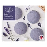 House Of Crafts Bath Truffles, Single Craft Kit Set, Lilac, Includes Sodium Bicarbonate, Citric Acid, Cocoa Butter, Purple Dye, Lavender Fragrance, Dried Lavender, Pipette, Wooden Stirrer