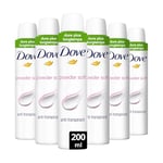 DOVE - Déodorant Femme Powder Soft - Spray Anti-transpirant - prend soin des aisselles au quotidien - 48h de protection (lot de 6x200ml)​