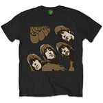 The Beatles Men's Rubber Soul Sketch T-Shirt, Black, Large (Size:Large)