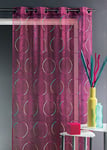 HomeMaison.com HM69807210 Rideau Organza Brodé Polyester Noir 140 x 240 cm