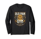 Old Man Try To Keep Up, Funny Fitness Gym Weights Long Sleeve T-Shirt