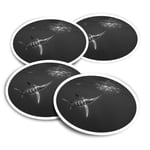 4x Round Stickers 10 cm - BW - Marlin Swordfish Sea Creature  #43189