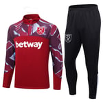 23-24 West Ham United Svart Långärmad Tröja för Barn röd red XL