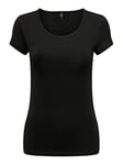 ONLY Onllive Love SS O-Neck Top 3-Pack CS JRS T-Shirt, Noir/lot : + 2 Noirs, L Femmes