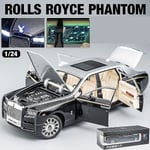 1/24 Rolls Royce Phantom Leksaksbilmodell Diecast Metall Lyx Miniatyr Drag tillbaka Ljud Ljus Dörr Öppningsbar Samling Present Barn Rolls Royce Phantom1