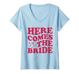 Womens Bachelorette Matching Here Come The Bride Bachelorette Party V-Neck T-Shirt