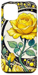 Coque pour iPhone 15 Pro Rose jaune Illustration Roses jardinage art rosiers jardiniers