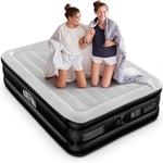 Airefina Luxe Matelas Gonflable, avec Pompe intégrée pour la Maison, Le Camping et Les invités - 199 ×137 × 46cm Matelas d'air Double-Lits Gonflable, Durable - Portable et étanche, 295kg Max