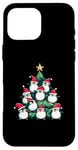 Coque pour iPhone 16 Pro Max Sapin de Noël pingouin pour filles et garçons Père Noël amusant