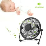 Mini Metal USB Fan Quiet Desk Cooling Fan Home Office-4 inches