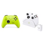 Xbox Manette Jaune Sans Fil - Electric Volt+Venom Station de chargement avec batterie rechargeable - Blanc Series X & S One USB