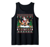 Santa Riding Coyote Boys Girls Kids Ugly Christmas Tank Top