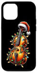 Coque pour iPhone 12/12 Pro Chapeau de Noël instrument de musique violoncelle