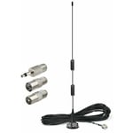 Antenne radio FM universelle base magnétique antenne FM vis F fiche male adaptée au récepteur stéréo audio AV domestique intérieur et extérieur 75