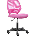 Yaheetech Chaise de Bureau, Chaise d'Ordinateur, Fauteuil Bureau Ergonomique, Pivotant, Fonction Réglage, Style Moderne, Charge de 136kg Rose Rouge