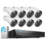 6K 12MP Kit de Surveillance,Détection de Personne/Véhicule,Audio Bidirectionnel,Vision Nocturne en Couleur,16CH 4To nvr et Caméra ip PoE 8X 6K