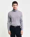 GANT - Turtleneck genser i merinoull til herre grey melange