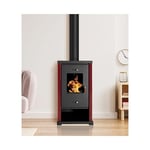 Poêle à Bois Prometey 6.3kW Mini Poêle Haute Efficacité - Bordo