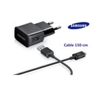 Samsung Galaxy J5 Chargeur Samsung Noir 2A avec câble 1,5M Origine Micro-USB