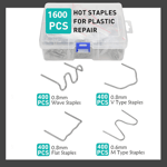 1600pcs Bil stötfångare Reparation Maskin Patch Plast Häftapparat Reparation Svetsare Reparationsverktyg För Verkstad Verkstad