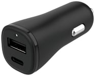 OB 32W USB-A and USB-C Dual Port Car Charger - Black