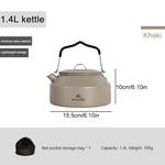 1.4L Camping Stovetop Teapot with Handle Ultralight Coffee Water Kettle Metal fo