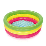 Bestway 51128 Piscine gonflable pataugeoire ronde Arc en Ciel 3 boudins 70 x 24 cm