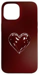 Coque pour iPhone 15 Cœur rouge bordeaux mignon gothique amour coeur fille femme