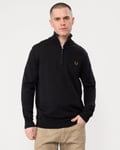 Fred Perry Mens Classic Half Zip Jumper - Navy - Size Large