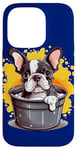 iPhone 14 Pro Frenchie Foam Bathtub Dark Blue Case