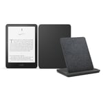 Kindle Paperwhite Signature Edition (2024 Release) 32 GB without ads, an Amazon Plant based Cover and a Made for Amazon Wireless Charging Dock